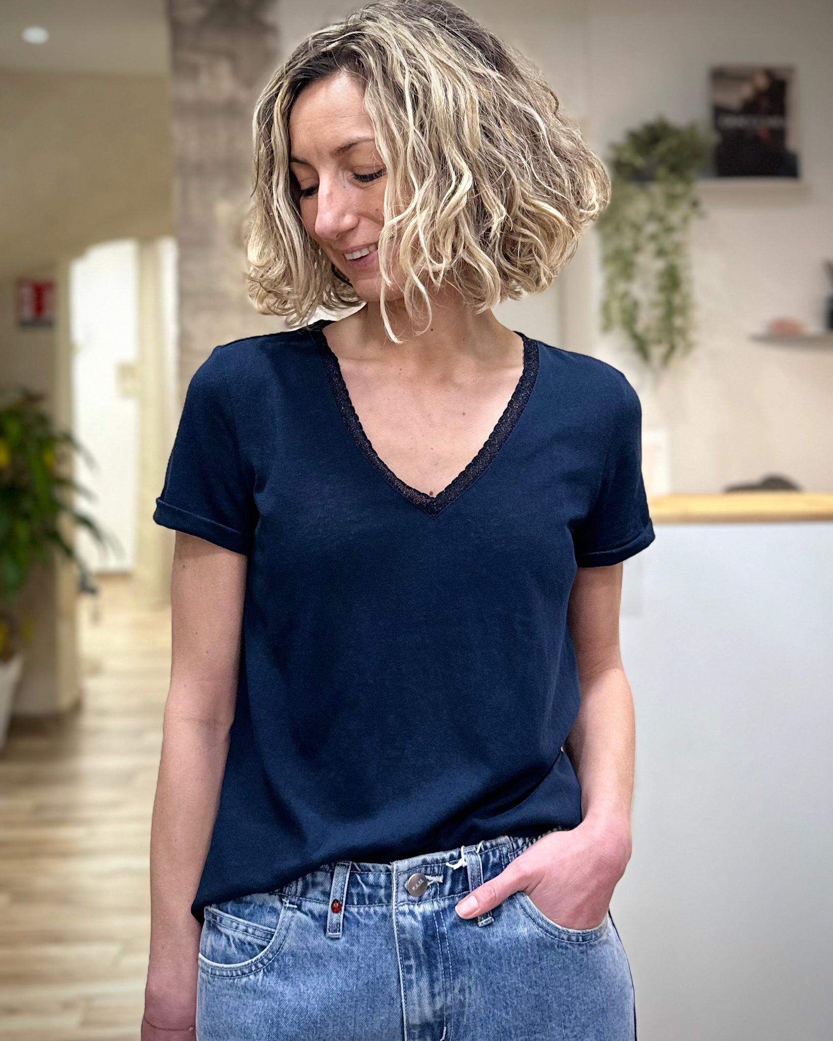 T-shirt VASCO bleu marine vue de face