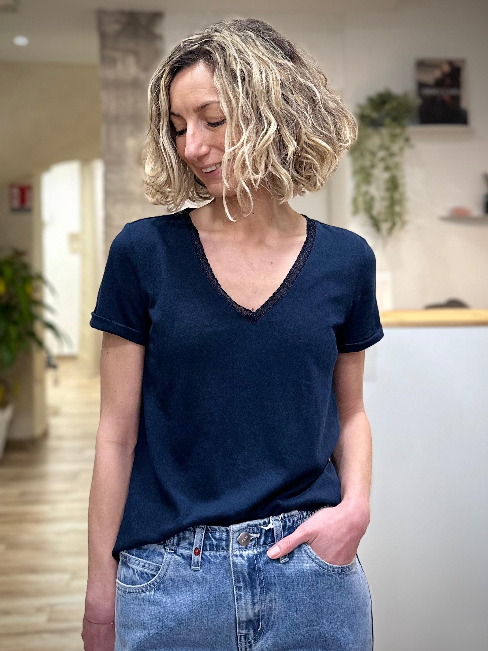 T-shirt VASCO bleu marine vue de face
