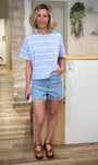 Look estival avec t-shirt rayé casual chic 