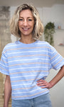 T-shirt oversize rayé femme manches courtes 