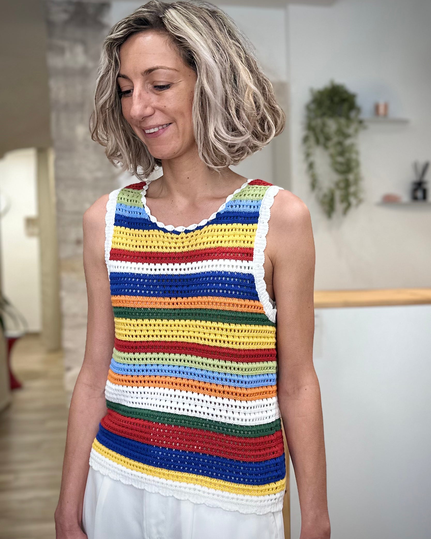 Débardeur crochet coloré femme style casual chic