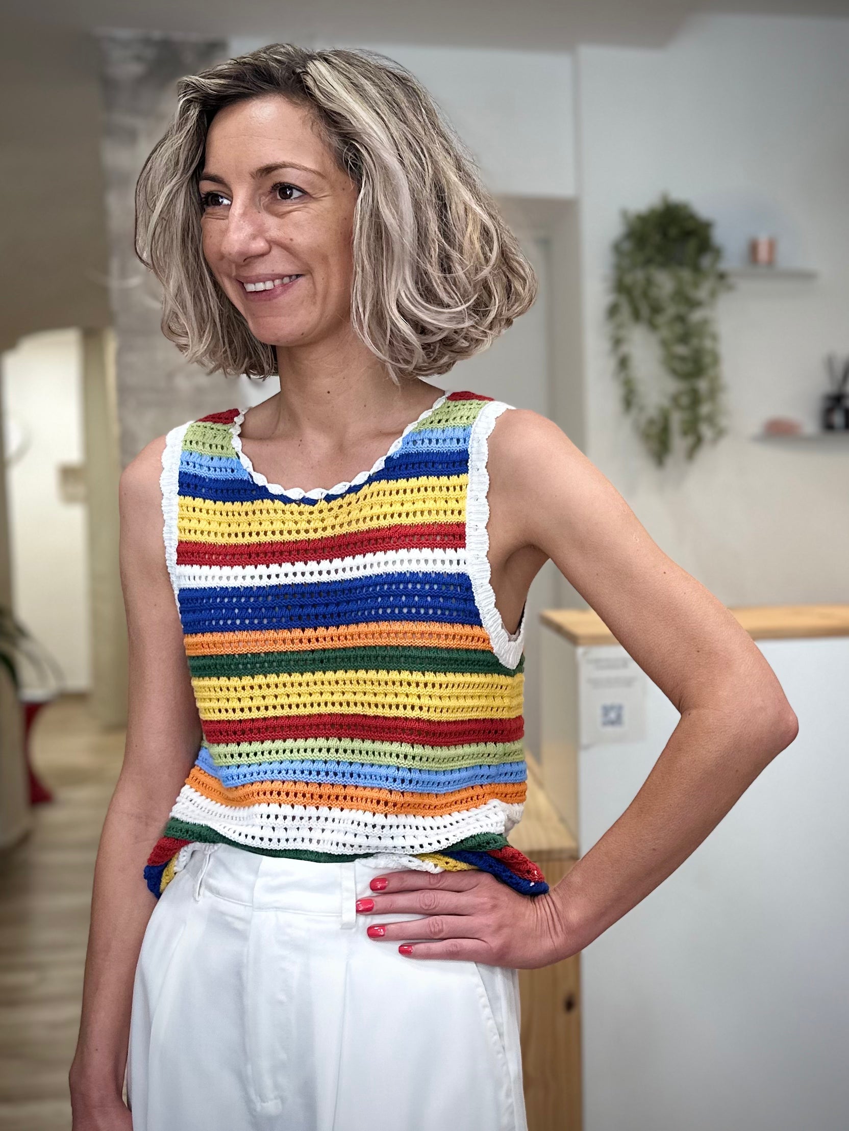 Débardeur multicolore style bohème chic femme