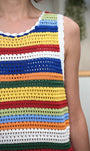 Détail de la maille ajourée du Top Montevideo en coton
