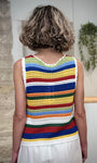 Pièce estivale colorée en maille crochet ajourée de dos