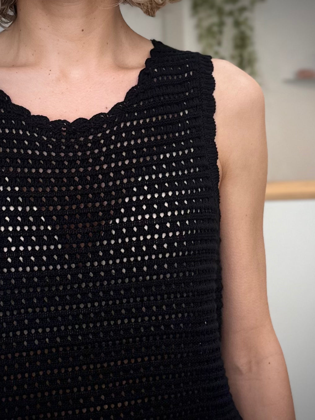 Détail de la maille crochet du top MONTEVIDEO 