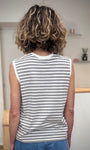 T-shirt rayé femme coupe ample et confortable de dos