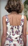 Détail dos smocké top WINDSOR femme 