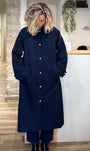 Trench coat bleu marine coupe droite