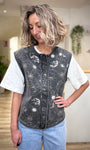 Veste denim femme sequins et fil lurex