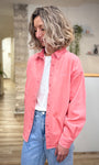 Veste jean rose femme broderie la vie est une aventure