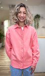 Veste denim rose femme coupe légèrement ample