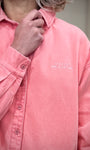 Détail broderie veste Veria jean rose femme