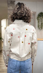 Veste jean femme style artistique de dos