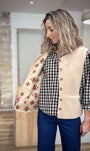 Zoom intérieur veste sans manches motif ethnique