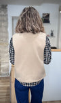 Vue de dos veste VITA oversize beige femme